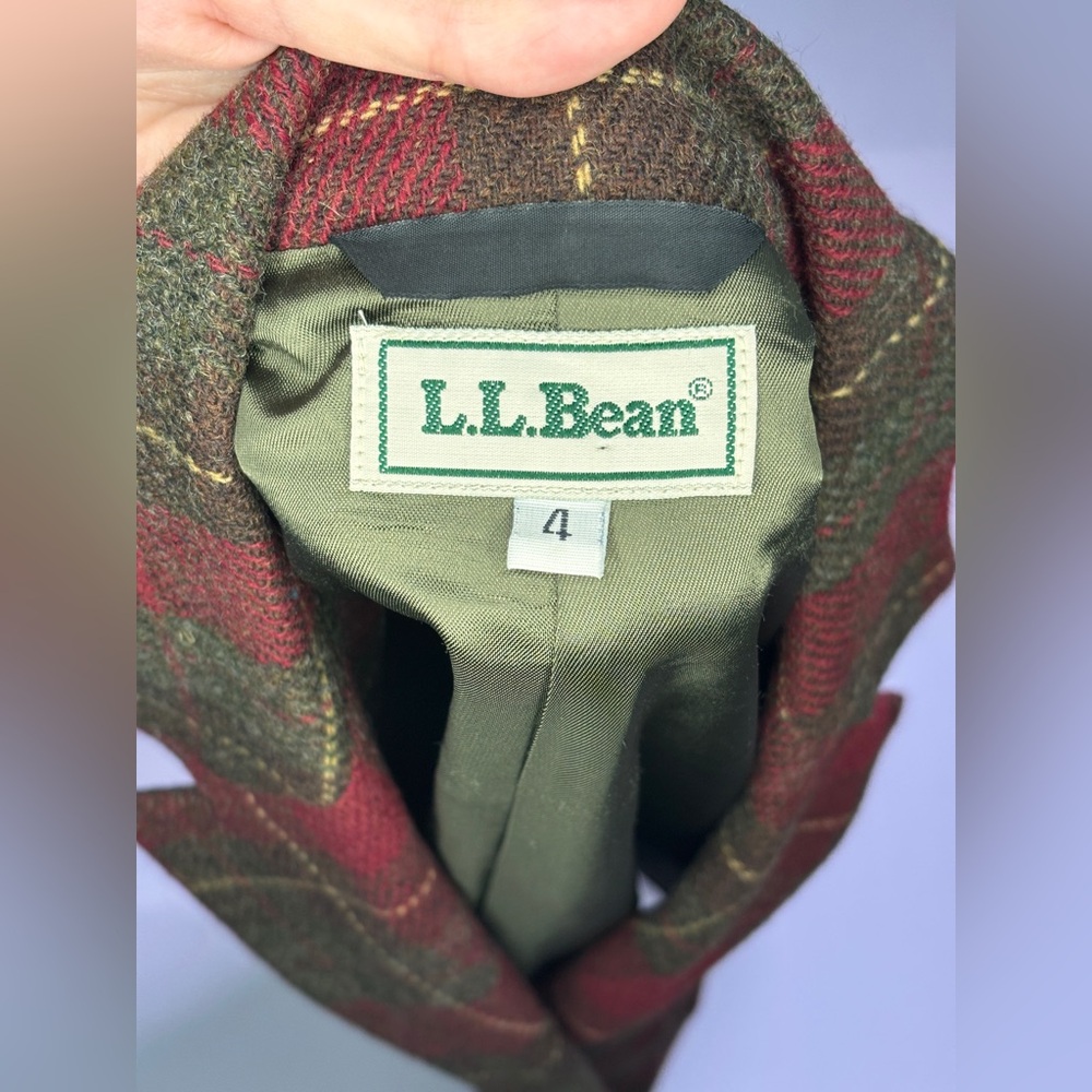 LL Bean Jacket Womens 4 Plaid Blazer Wool Career Preppy Lined - Picture 3 of 8